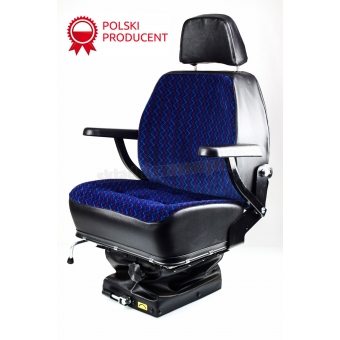 Fotel siedzenie ciągnikowe komfortowe + podłokietnik  POLSKA PRODUKCJA !